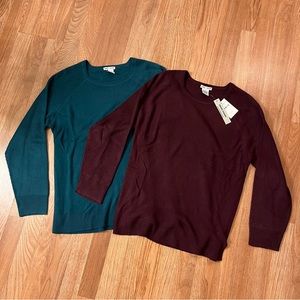 2 Mixed Rib Sweaters